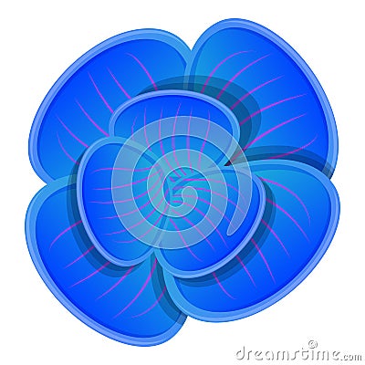 Blue orchid icon, cartoon style Vector Illustration