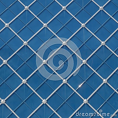 Blue color ornament with the silver rhombs Stock Photo