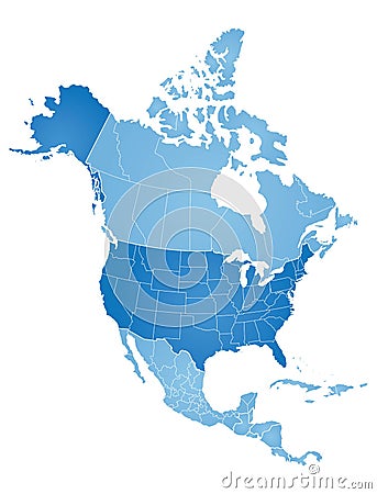 Map of North America Stock Photo