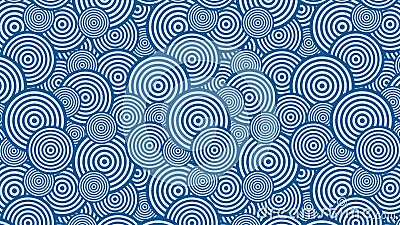 Blue Overlapping Concentric Circles Background Pattern Vector Image Stock Photo