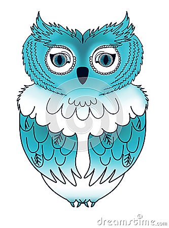 Blue owl Stock Photo