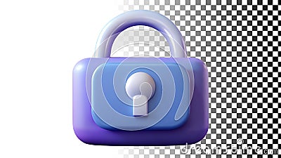 Blue padlock icon, security and privacy symbol for app and web designs png transparent image Generative AI Stock Photo