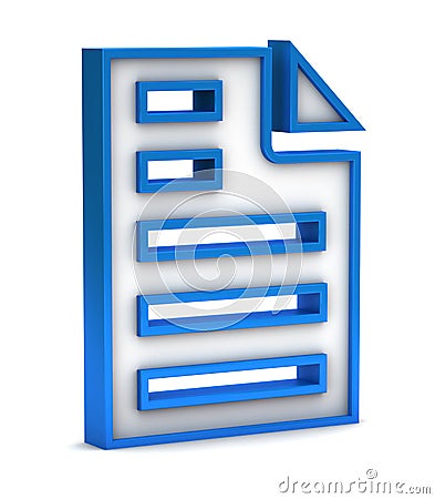 Blue page icon Stock Photo