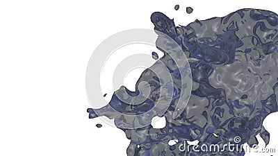 Blue paint splash isolated. 3D rende Stock Photo