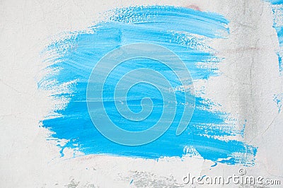 Blue paint on the wall Stock Photo