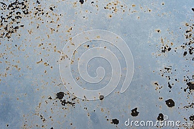 Blue painted rusted metal sheet grunge texture Stock Photo