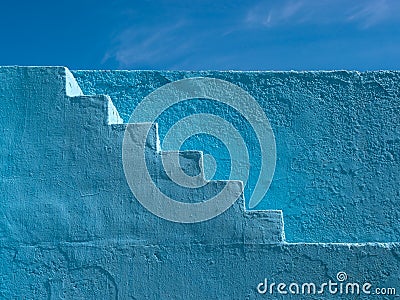 Blue Painted Steps Pattern Stock Photo