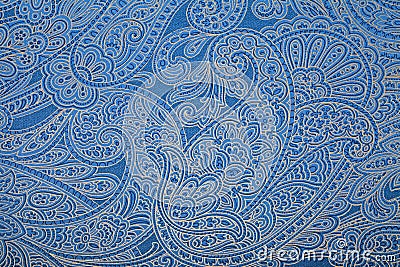 Blue paisley pattern wallpaper Stock Photo