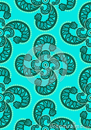 Blue paisley wallpaper Stock Photo