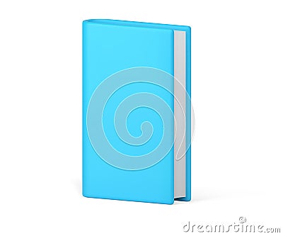 Blue paper book literature vertical standing for education reading realistic 3d icon vector Vector Illustration
