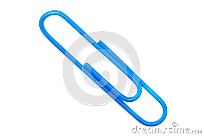 Blue paper clips Stock Photo