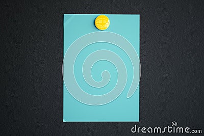 Blue paper sheet with magnet Stock Photo
