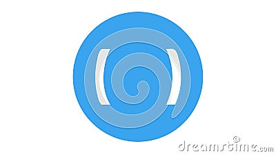 Blue Parentheses Brackets Typography Icon, vector design Generative AI Vector Illustration