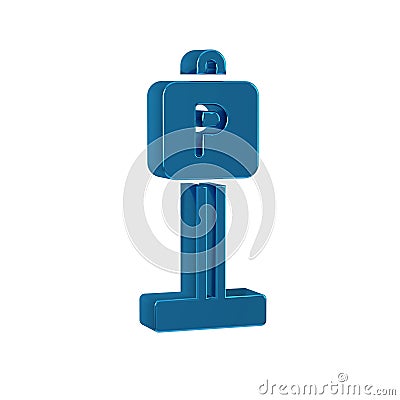 Blue Parking icon isolated on transparent background. Street road sign. Stock Photo