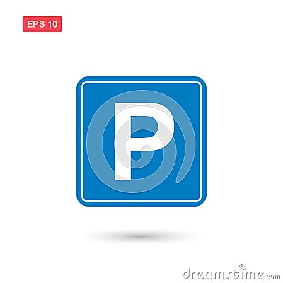 Blue parking sign vector isolated Vector Illustration