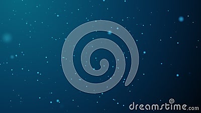 Blue particles abstract background with shining Floating Dust Particle Flare Bokeh star on gradient Blue Black Background. Futuris Stock Photo