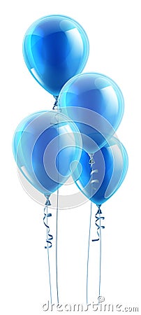 Blue Party Balloons Graphic Vector Illustration