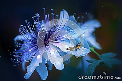 Blue passion flower. Passiflora caerulea. Big beautiful flower Stock Photo