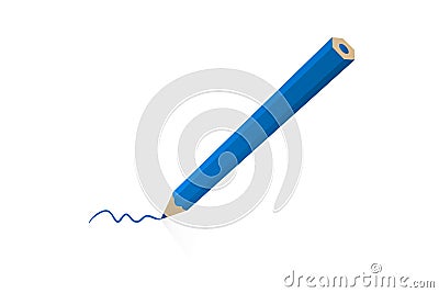 Blue Pencil Vector Illustration