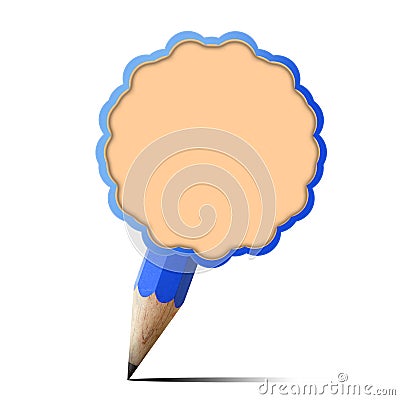 Blue pencil blank paper icon Stock Photo