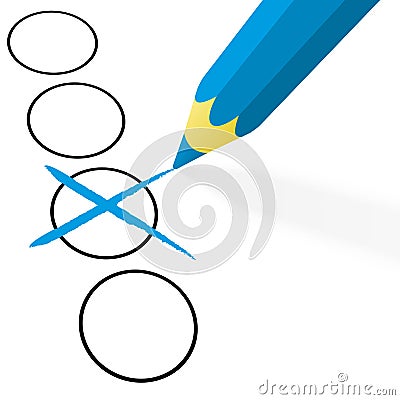 blue pencil with cross Vector Illustration