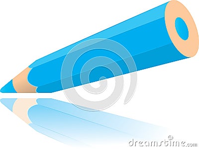 Blue pencil drawing line vector illustration Vector Illustration