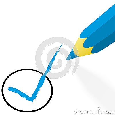 blue pencil with hook Vector Illustration