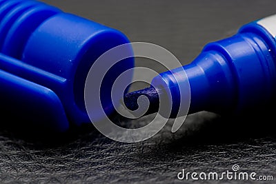 Blue Permanent Marker Stock Photo