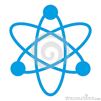 Blue Physics icon on white background. Physics sign vector eps10. Electron sign. Vector Illustration