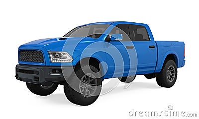 Blue Pickup Truck Isolated Stock Photo