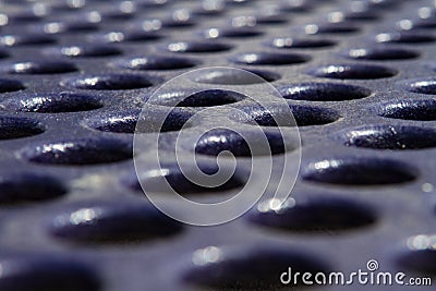 Blue Picnic Table Texture with Holes Stock Photo