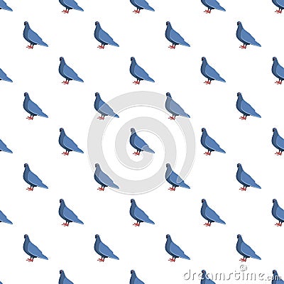 Blue pigeon pattern seamless Vector Illustration