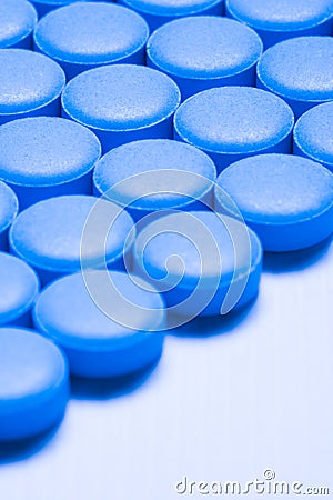 Blue Pills Stock Photo