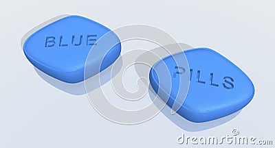 Blue pills Stock Photo