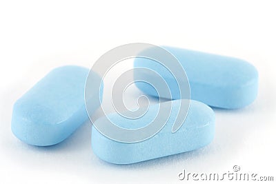 Blue pills Stock Photo