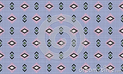 Blue and pink ethnic native mexican style rug Stock Photo