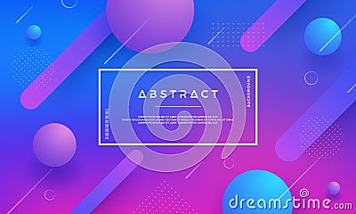 Blue, pink, purple Modern geometric abstract vector background with trendy gradient color Vector Illustration