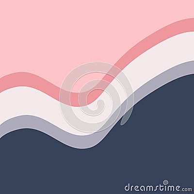 Blue and pink waves design Cartoon Illustration