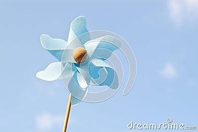 Blue pinwheel Stock Photo