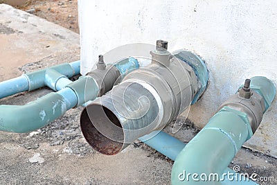 Blue pipe Stock Photo
