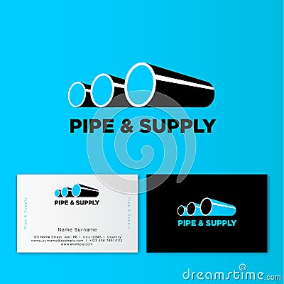 Blue pipes Logo & Branding Identity. Corporate logo design template. Isolated on blue white background. Vector Illustration