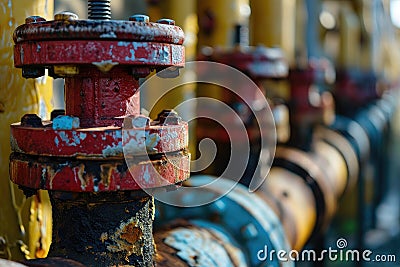 A blue pipes with rust Stock Photo