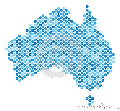 Blue Dot Australia Map Vector Illustration