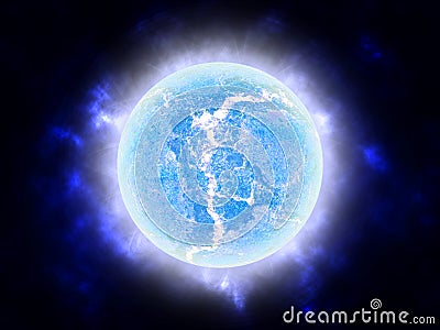 Blue Planet Deep in Space Stock Photo