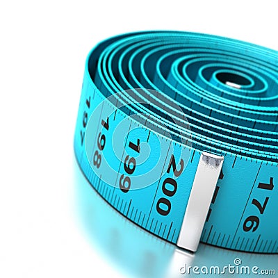 Blue plastic tape measure Stock Photo