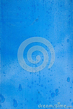 Blue plastic texture with raindrops Stock Photo