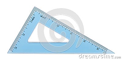 Ruler Triangle Blue Stock Photo