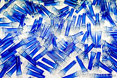 Blue plastic tubes Stock Photo