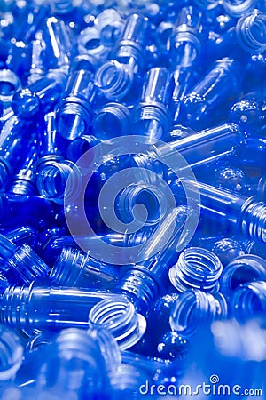 Blue plastic tubes Stock Photo