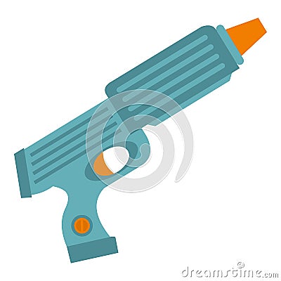 Blue plastic water gun icon isolated Vector Illustration